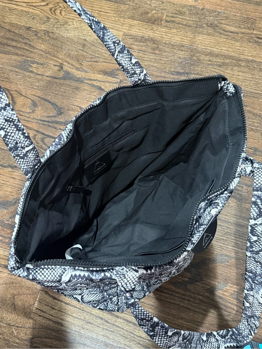 Black & White Snake-Print Tote Bag by Campsite